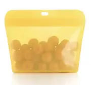 Tupperware Small Ultimate Silicone Bag freezer Oven Microwave Safe Yellow New