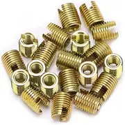 20Pcs Self Tapping Thread Inserts Kit, Carbon Steel Self Tapping Slotted Thread Inserts Repair Nuts, for Automotive (Inner M12*1.75 Outer M16*1.5 Length 22mm)