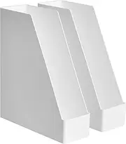 Amazon Basics Plastic Organizer - Magazine Rack, White, 12-Pack