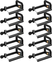 10Pcs U Shaped Phone Clamp for Selfie Stick Adjustable Phone Holder Clips for Secure Stability Lightweight Portable Mount Compatible with Tripods and Remote Controls