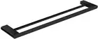 BATHROOM ACCESSORIES FITTINGS DOUBLE TOWEL RAIL BAR 700 MATT BLACK SQUARE/ROUND