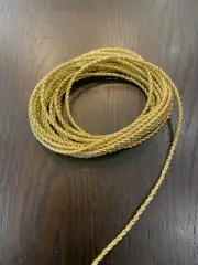 METALLIC GOLD 3MM Twist Cord 2-PLY Trim Polyester (4 YARDS)