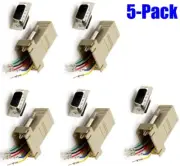 5 Pack DB9 Male to RJ12/RJ11 Female Modular 6P6C Adapter Converter Phone