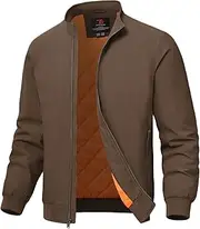 [TBMPOY] Men's Winter Lightweight Bomber Jackets Water Resistant Fall Casual Windbreakers Quilted Full Zip Windproof Work Coats