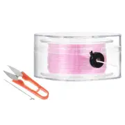 55Yard Flat Stretchy Bracelet String 0.8mm Elastic Beading Cord Pink