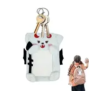 [Generic] Cute Plush Photocard Holder,Plush Devil Photocard Card Cover Keychain | Plush Animal Card Sleeve Keychain for Bank Card, Student Card, Bus Card, Photocard