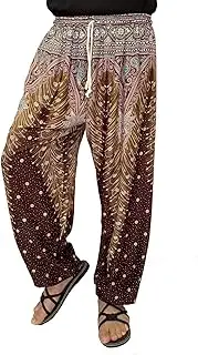 [Lofbaz] Men Boho Pants with Pockets Yoga Clothes for Mens Pajamas Harem Clothing