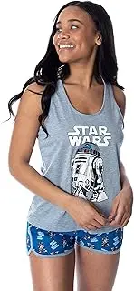 [INTIMO] Star Wars Women's R2-D2 Beep Beep Boop Boop! Racerback Tank and Shorts Loungewear Pajama Set