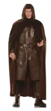 Underwraps Deluxe Hooded Cape Brown Renaissance Adult Mens Costume B2365