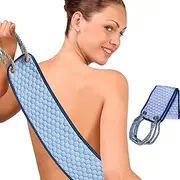 OWIIZI Exfoliating Back Scrubber for Shower, Double-Sided Back Scrub Washcloth with Antiskid Handles for Use in Shower, Body Exfoliator Scrub Towel Back Washer for Men & Women-38 Inches
