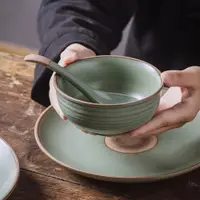 在飛比找ETMall東森購物網優惠-陶瓷手工創意純色果盤餐具套裝