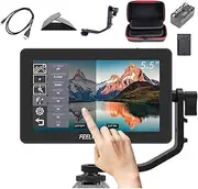 Feelworld F6 Plus +Battery + Charger +Carrying Case 5.5 Inch 3D LUT Touch Screen Field Monitor IPS FHD 1920x1080 Support 4K with Tilt Arm for DSLR Mirrorless Camera