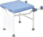 FFSPIIO Tub Bathroom Shower Stool, with Support Leg Aluminum Frame Foldable Shower Chair Wall Mounted Folding Bathing Seat Shower Chair