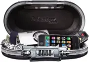 Portable Combination Lock Safe Box, Personal Travel Safe, Gunmetal Grey