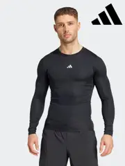 adidas Black TECHFIT Compression Training Long Sleeve Top (393955) | $76