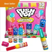 Push Pop Lollipops Party Pack 10pc Bulk Candy Variety Assorted Flavors Strawberr