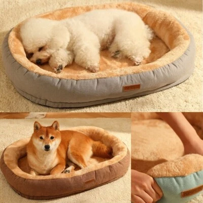 Dog Cat Calming Bed Warm Soft Plush Ellipses Nest Comfy Pet Sleeping Kennel Cave