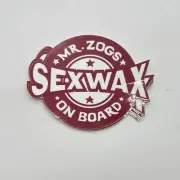Mr. Zogs Sex Wax Sticker 4" CIRCULAR Red Original Surf Free Tracked Shipping