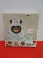 Set Of 2 - 3 Sprouts Animal Fabric Foldable Storage Cubes Llama & Sheep Lamb New