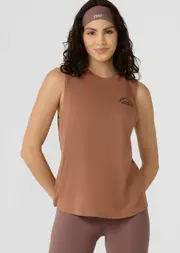 [Lorna Jane] Lotus Muscle Tank Top in Brown, Size - Small S Clove