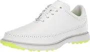 [adidas] Men's Mc80 Spikeless Golf Shoes, Ftwr White/Matte Silver/Lucid Lemon, 5