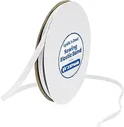 Elastic Band for Sewing 1/4 Inch Wide 10 Yards, Durable & Soft High Elasticity Stretch Elastic Bands Cord for Sewing, Waistbands, Pants, DIY Crafts, White