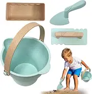 Beach Sand Toys, Toddler Sandbox Beach Toys, Buckets Sand Toy Set Shovels Molds Sandbox Tool Kit with Mesh Bag for Outdoor