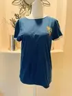 Patagonia T Shirt Womens Small Spirited Seasons Organic Ringer Tee Blue White