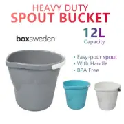 12L Heavy Duty Plastic Bucket w Handle Assorted Colours Storage Bucket Cleaning