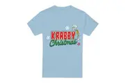 SpongeBob SquarePants Mens Krabby Christmas Squidward T-Shirt (Light Blue) - UTTV6335