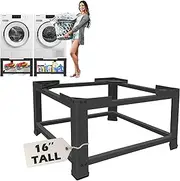 Royxen Laundry Pedestal 16" Height Universal Fit 600lbs Capacity, Washing Machine Base Stand Dryer Base Platform Heavy Duty, 28“ Wide, Black