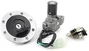 Pexorin Motorbike Ignition Switch Key Lock Fuel Gas Tank Cap Set, for GSXR1000, SV650, TL1000R, GSF1200 Bandit, GS500, RGV250 Motorcycle Ignition Switch