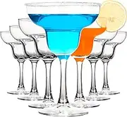 Margarita Glasses Set of 7, 8oz Elegant Cocktail Glasses, Stemmed Margarita Wine Glasses, Clear Glass Margarita Cups for Margarita, Martini, Mixing Cocktail or Gin
