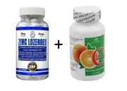 Chewable Vitamin C 1000mg + Zinc Lozenges 50mg 200 Tablets Total Orange Flavor