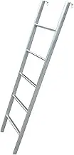 Bunk Bed Hanging Ladder, Metal Camping Ladder with Adjustable Hooks Space Saving, 150kg/330lbs Loading(Silver,5-Steps/155cm)