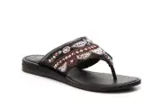Coconuts By Matisse Beaded Flat Sandal Size 7 BLACK