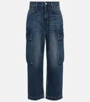 [Stella McCartney] Stella McCartney High-rise cropped cargo jeans 24 blue