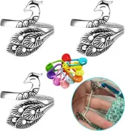 Upgraded 3 PCs Crochet Ring for Finger Yarn Guide, Adjustable Tension 3 PCS