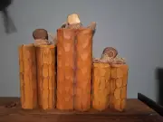 Hobby Lobby Carved Wood Pumpkins 3 set