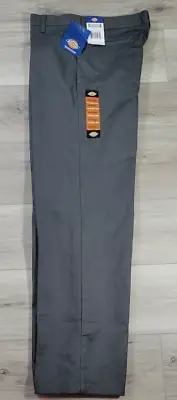 Dickies Pants Boy's 20 Husky Gray Flat Front Classic Fit Straight Leg New