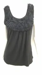 NWT ~ BOO RADLEY black bamboo jersey feature neck tank top ~ sz S 10