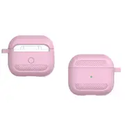 For AirPods 3rd Gen Case, Carbon Fibre Texture Protective Cover, Pink