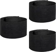 TIESOME 3PCS Captain Armbands, Black Football Arm Band Elastic Adjustable Funeral Straps for Soccer Basketball Tennis Running Team Sports Armbands