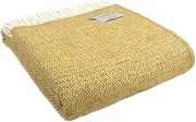 Tweedmill Textiles Illusion Windmill KNEE RUG Small Throw Blanket -100% Pure New Wool - BRITISH MADE - Yellow and Grey