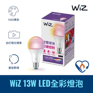 Philips 飛利浦 WiZ 13W LED全彩燈泡 3入(PW019)