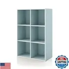HOMES: INSIDE + OUT Apexa 6 Cube Storage Organizer Shelves, Stackable Wood Bo