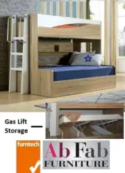 BUNK_BED INNOVA SINGLE OVER DOUBLE GAS LIFT STORAGE TRIO BUNK WITH SHELF