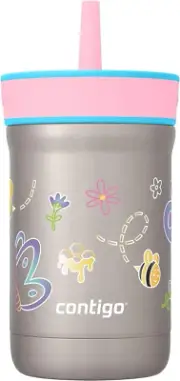 Contigo Leighton Vaccum-Insulated Kids Water Bottle with Spill-Proof Lid and ...