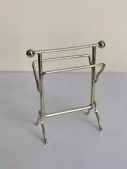 Metal Miniature Dollhouse 1:12 Scale Brass Standing Towel Rack