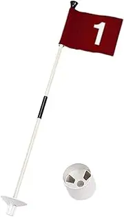 MOBUTOFU Golfing Number Flag Kit Golf Flagpole Drain Hole for Practice Improve Putting Accuracy